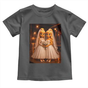 Funny Lesbian Pride Tung Tung Sahur Engagement Gift Toddler T Shirt TS12 Dark Heather Print Your Wear