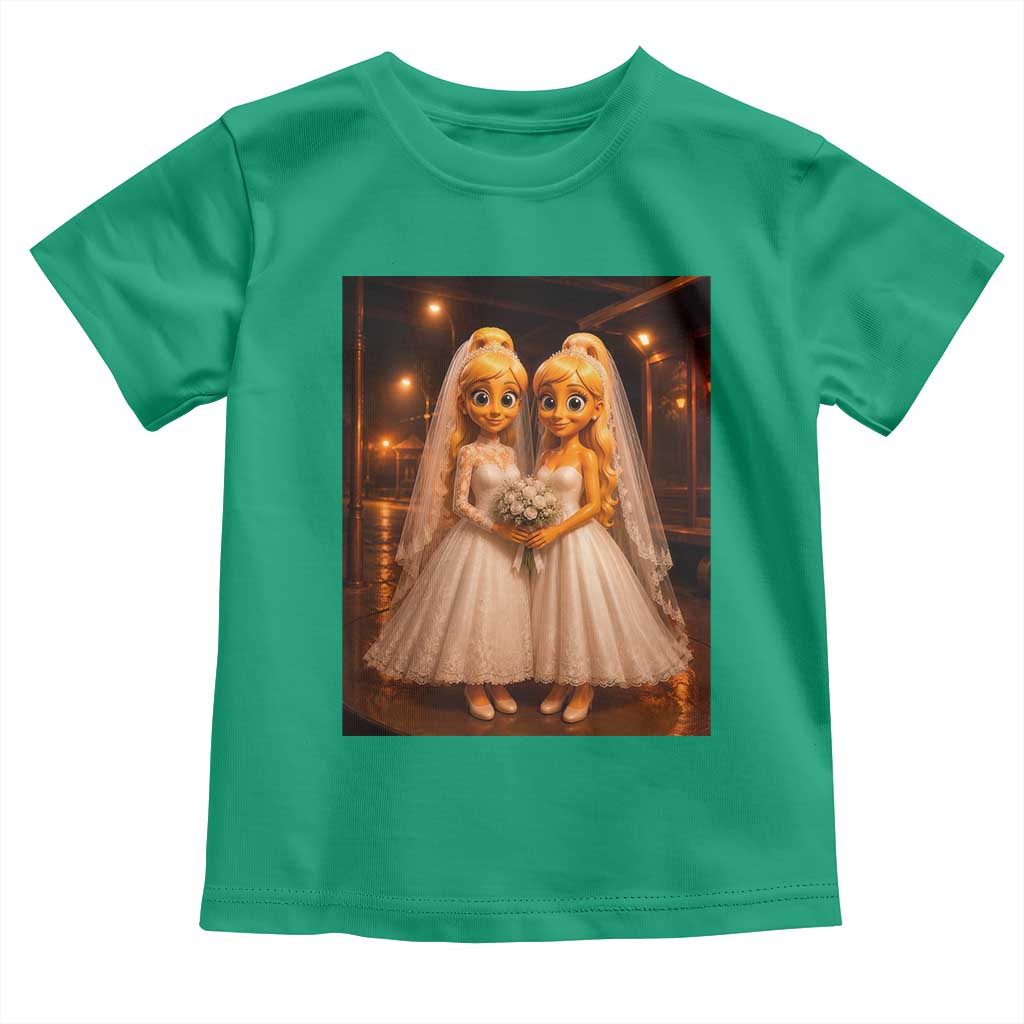 Funny Lesbian Pride Tung Tung Sahur Engagement Gift Toddler T Shirt TS12 Irish Green Print Your Wear