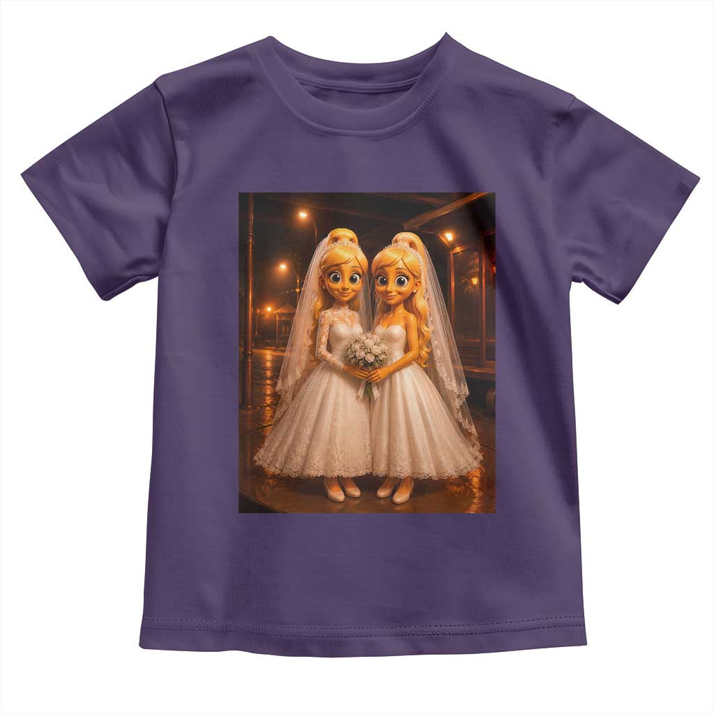 Funny Lesbian Pride Tung Tung Sahur Engagement Gift Toddler T Shirt TS12 Purple Print Your Wear