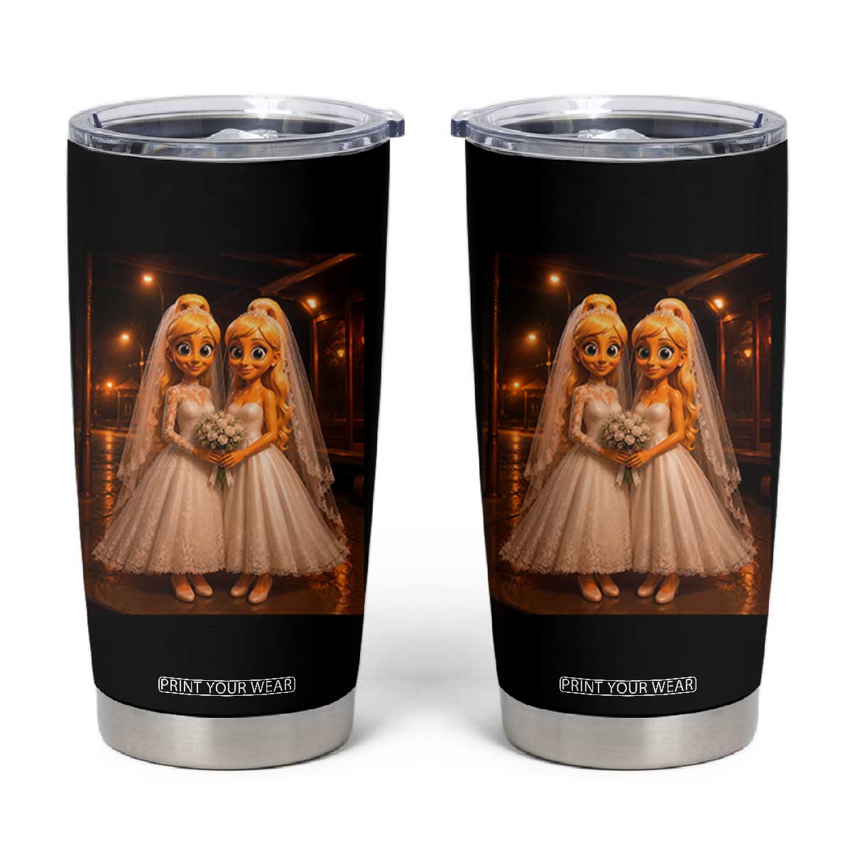 Funny Lesbian Pride Tung Tung Sahur Engagement Gift Tumbler Cup