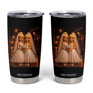 Funny Lesbian Pride Tung Tung Sahur Engagement Gift Tumbler Cup