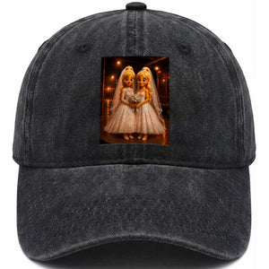 Funny Lesbian Pride Tung Tung Sahur Engagement Gift Washed Cotton Baseball Cap TS12 Print Your Wear