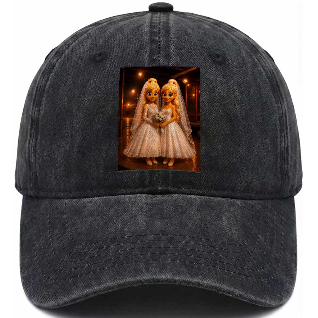 Funny Lesbian Pride Tung Tung Sahur Engagement Gift Washed Cotton Baseball Cap TS12 Print Your Wear