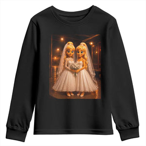 Funny Lesbian Pride Tung Tung Sahur Engagement Gift Youth Sweatshirt TS12 Black Print Your Wear