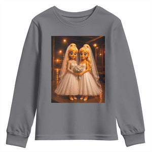 Funny Lesbian Pride Tung Tung Sahur Engagement Gift Youth Sweatshirt TS12 Charcoal Print Your Wear