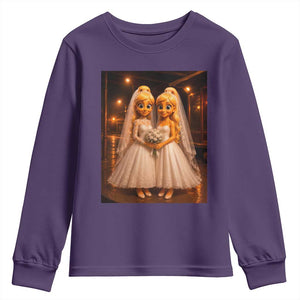 Funny Lesbian Pride Tung Tung Sahur Engagement Gift Youth Sweatshirt TS12 Purple Print Your Wear