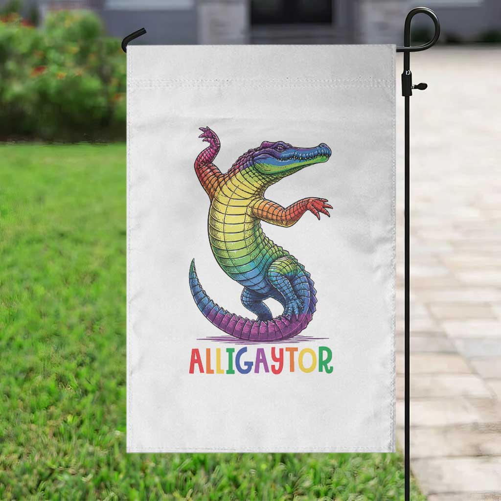 Alligaytor LGBTQ Pride Graphic Garden Flag Queer Reptile Lovers TS12 Print Your Wear