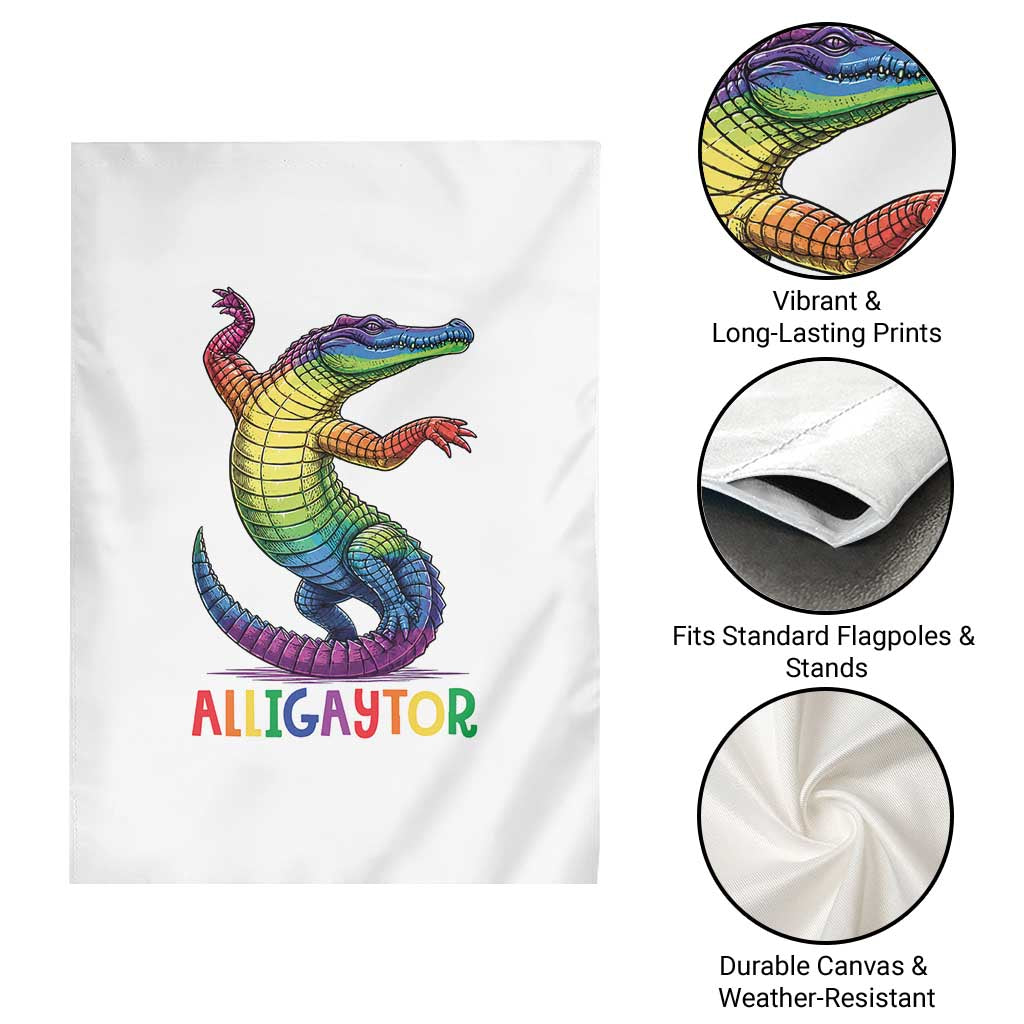 Alligaytor LGBTQ Pride Graphic Garden Flag Queer Reptile Lovers TS12 Print Your Wear