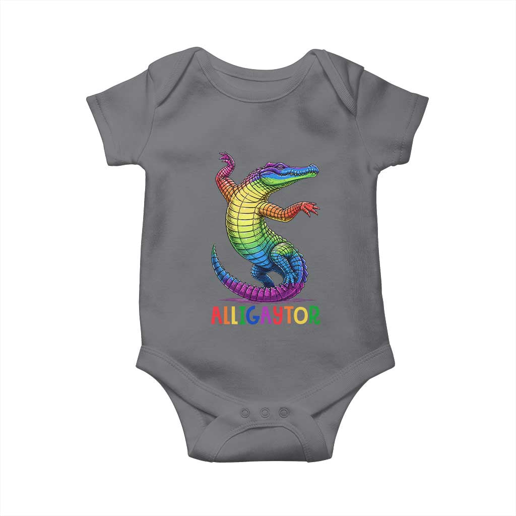 Alligaytor LGBTQ Pride Graphic Baby Onesie Queer Reptile Lovers