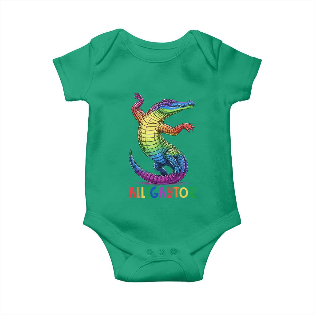 Alligaytor LGBTQ Pride Graphic Baby Onesie Queer Reptile Lovers