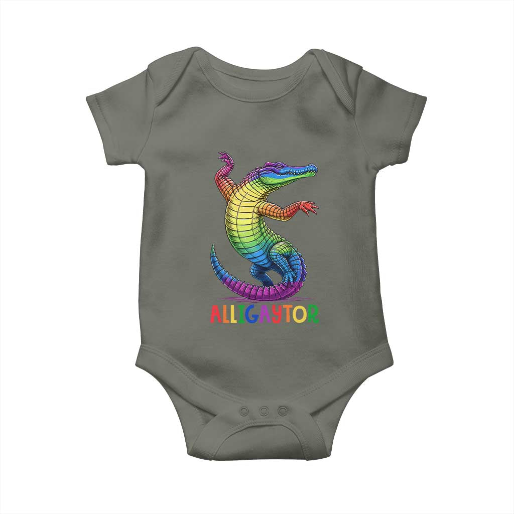 Alligaytor LGBTQ Pride Graphic Baby Onesie Queer Reptile Lovers