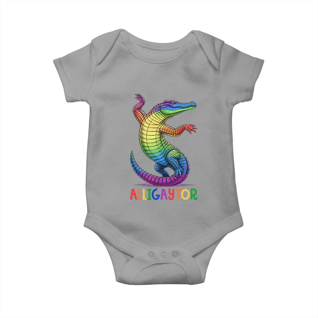 Alligaytor LGBTQ Pride Graphic Baby Onesie Queer Reptile Lovers