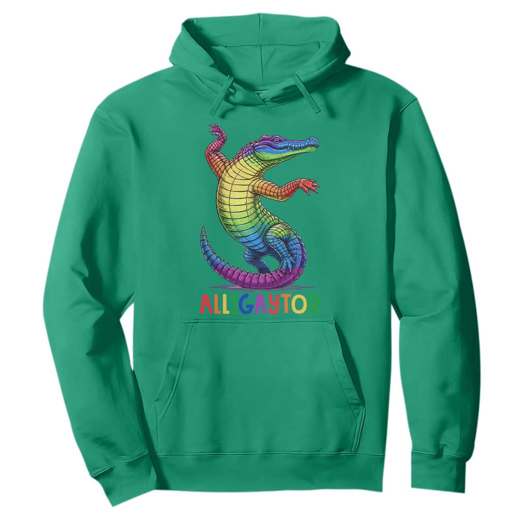 Alligaytor LGBTQ Pride Graphic Hoodie Queer Reptile Lovers TS12 Irish Green Print Your Wear