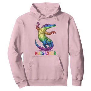 Alligaytor LGBTQ Pride Graphic Hoodie Queer Reptile Lovers TS12 Light Pink Print Your Wear