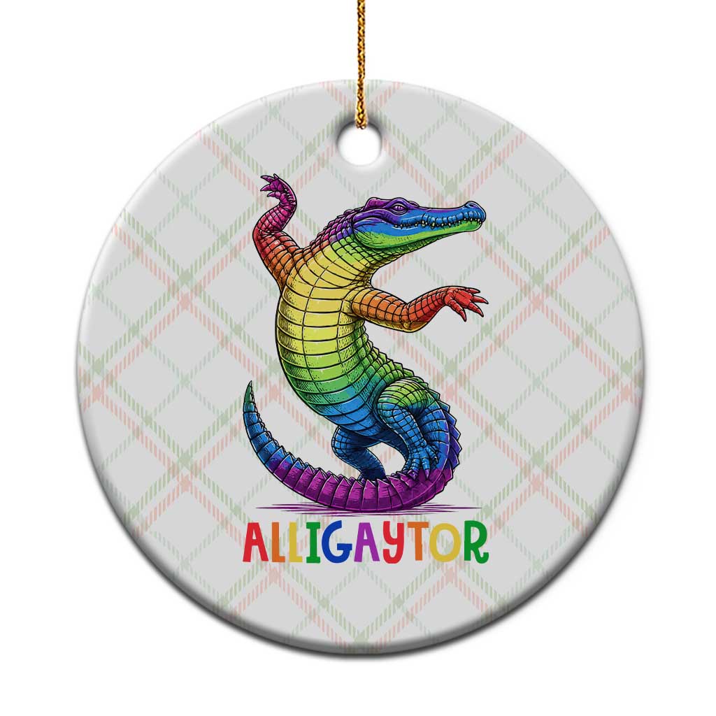 Alligaytor LGBTQ Pride Graphic Ceramic Ornament Queer Reptile Lovers