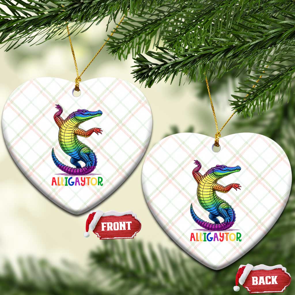 Alligaytor LGBTQ Pride Graphic Ceramic Ornament Queer Reptile Lovers