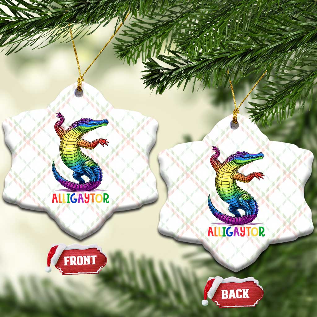 Alligaytor LGBTQ Pride Graphic Ceramic Ornament Queer Reptile Lovers