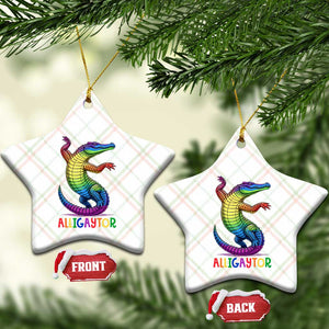 Alligaytor LGBTQ Pride Graphic Ceramic Ornament Queer Reptile Lovers