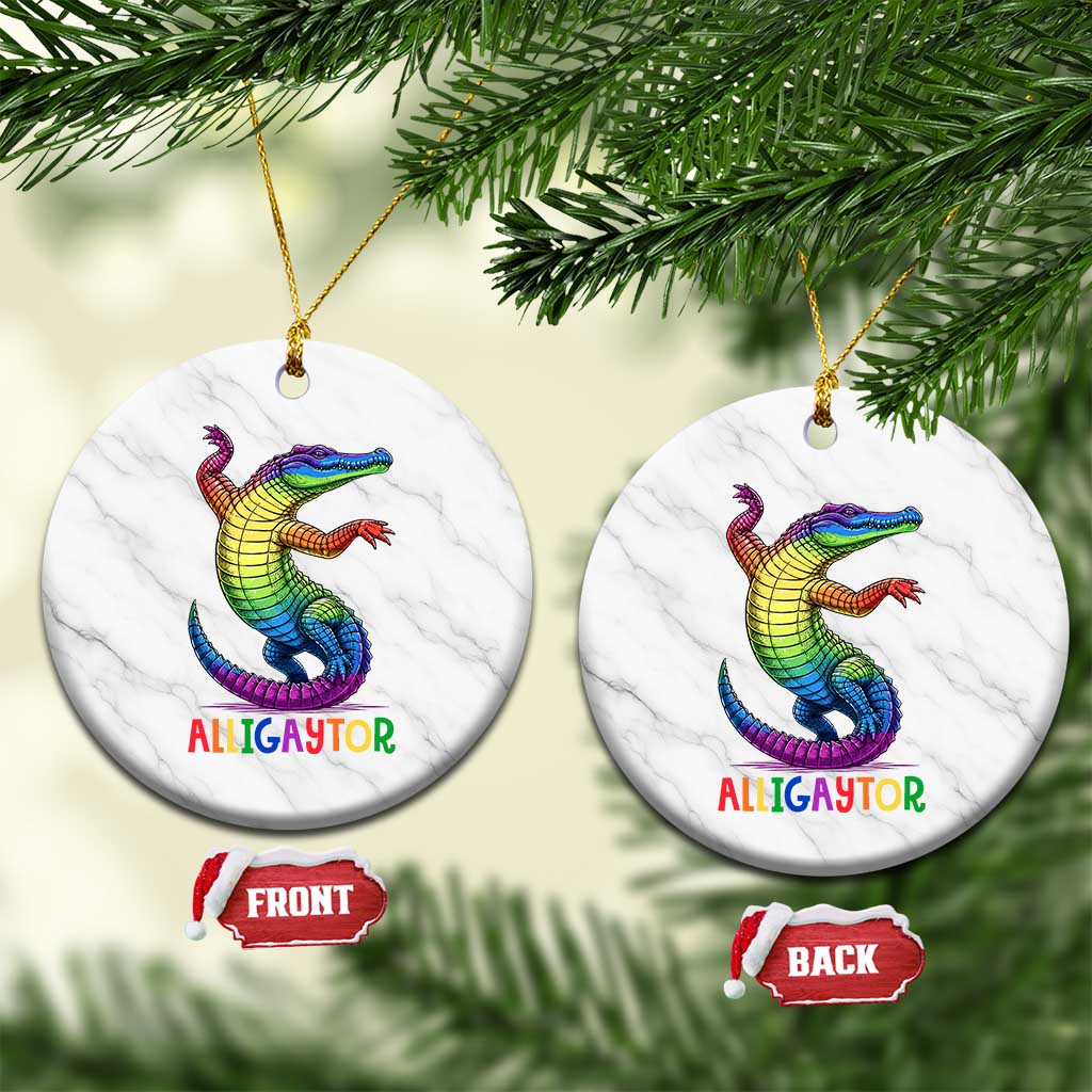 Alligaytor LGBTQ Pride Graphic Ceramic Ornament Queer Reptile Lovers