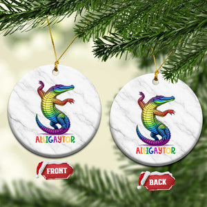 Alligaytor LGBTQ Pride Graphic Ceramic Ornament Queer Reptile Lovers