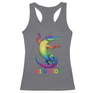 Alligaytor LGBTQ Pride Graphic Racerback Tank Top Queer Reptile Lovers TS12 Charcoal Print Your Wear