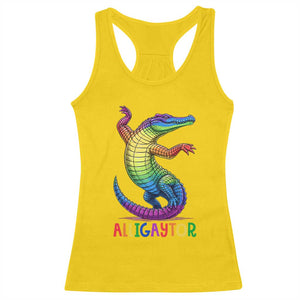 Alligaytor LGBTQ Pride Graphic Racerback Tank Top Queer Reptile Lovers TS12 Daisy Print Your Wear