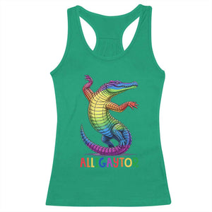 Alligaytor LGBTQ Pride Graphic Racerback Tank Top Queer Reptile Lovers TS12 Irish Green Print Your Wear