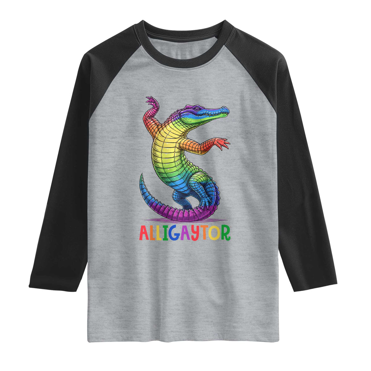 Alligaytor LGBTQ Pride Graphic Raglan Shirt Queer Reptile Lovers