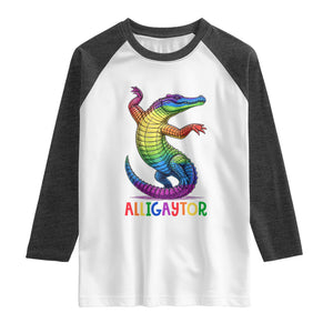 Alligaytor LGBTQ Pride Graphic Raglan Shirt Queer Reptile Lovers
