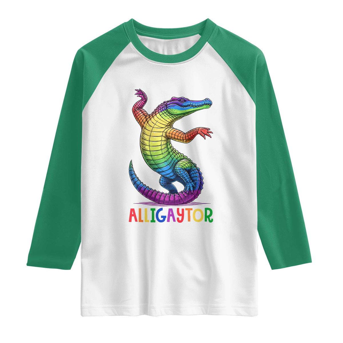 Alligaytor LGBTQ Pride Graphic Raglan Shirt Queer Reptile Lovers