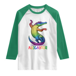 Alligaytor LGBTQ Pride Graphic Raglan Shirt Queer Reptile Lovers