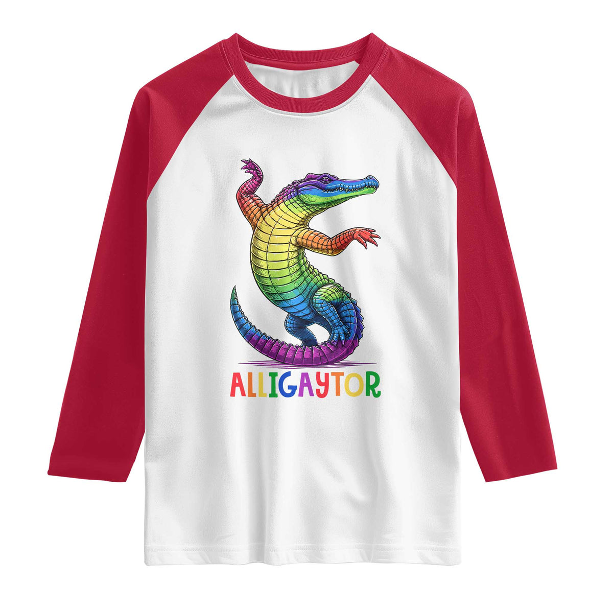 Alligaytor LGBTQ Pride Graphic Raglan Shirt Queer Reptile Lovers
