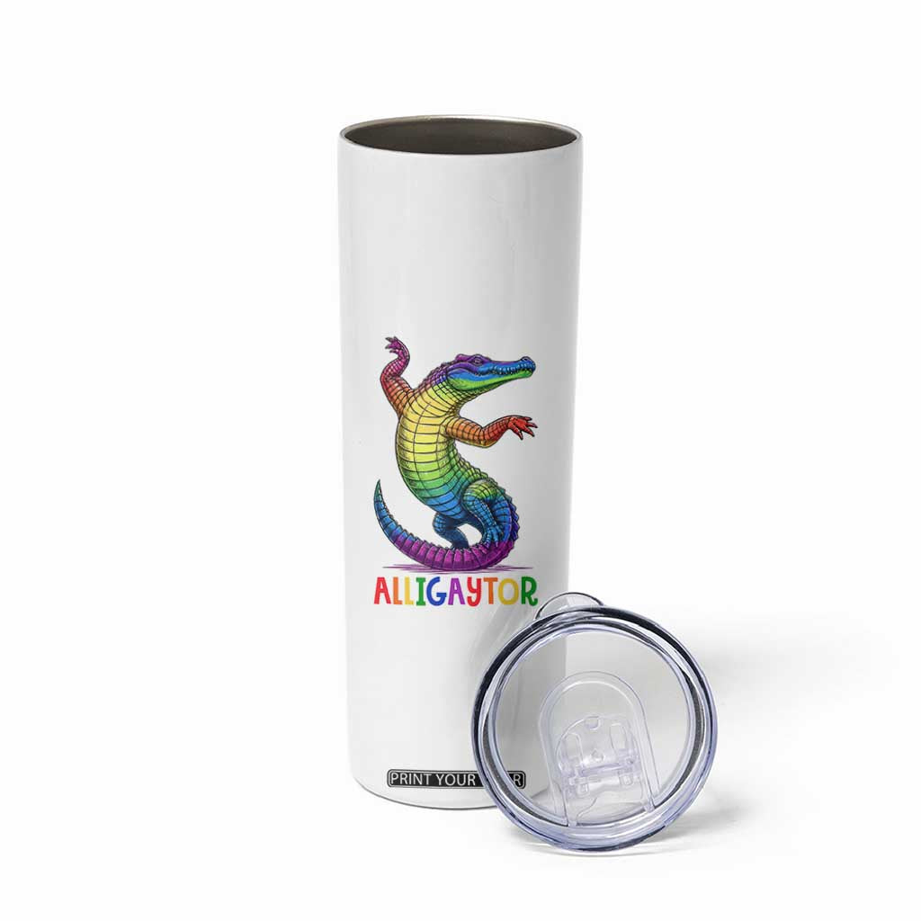 Alligaytor LGBTQ Pride Graphic Skinny Tumbler Queer Reptile Lovers TS12 Print Your Wear