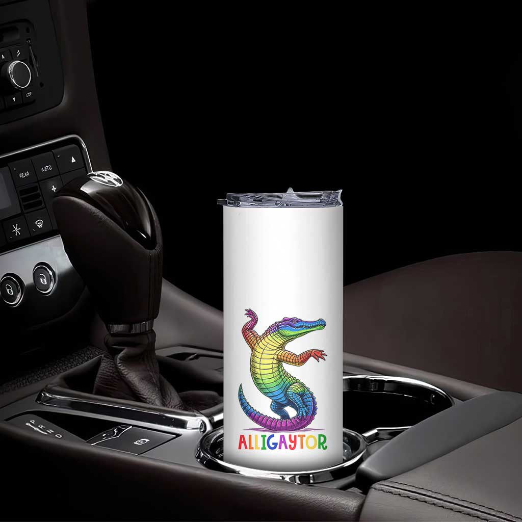 Alligaytor LGBTQ Pride Graphic Skinny Tumbler Queer Reptile Lovers TS12 Print Your Wear
