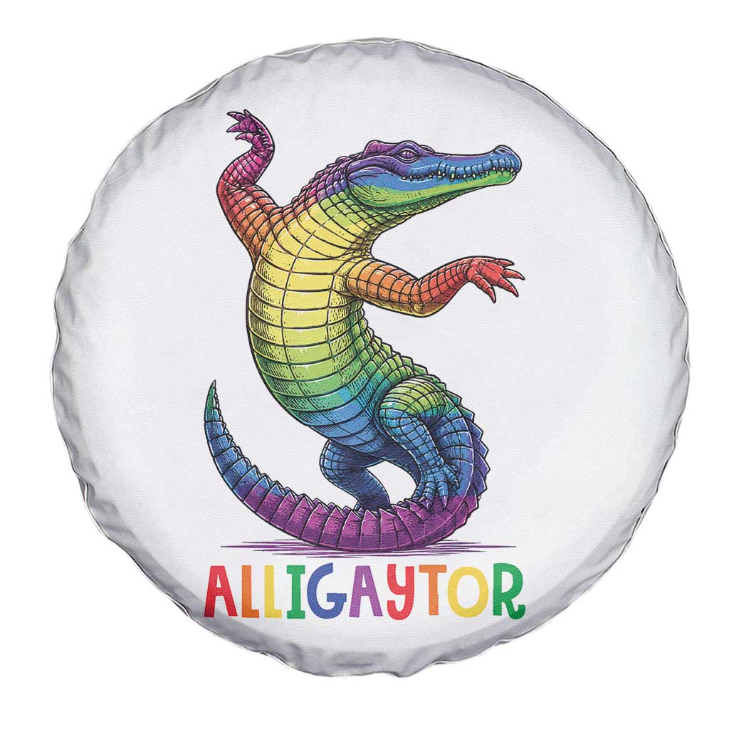 Alligaytor LGBTQ Pride Graphic Spare Tire Cover Queer Reptile Lovers TS12 Print Your Wear