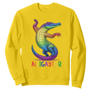 Alligaytor LGBTQ Pride Graphic Sweatshirt Queer Reptile Lovers TS12 Daisy Print Your Wear