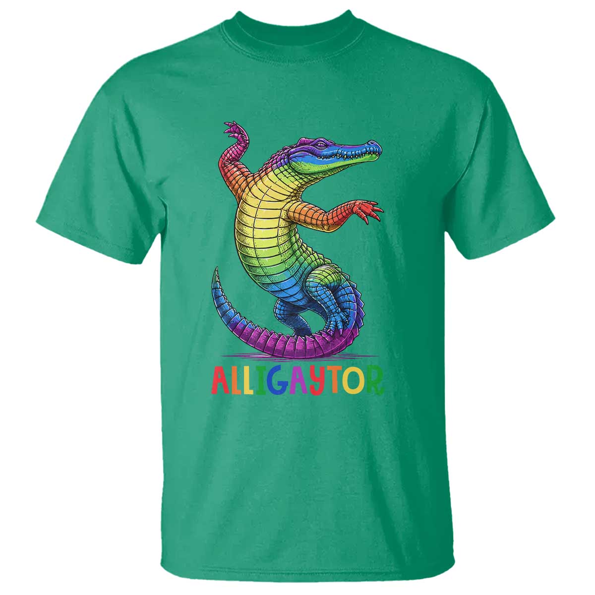 Alligaytor LGBTQ Pride Graphic T Shirt Queer Reptile Lovers TS12 Irish Green Print Your Wear