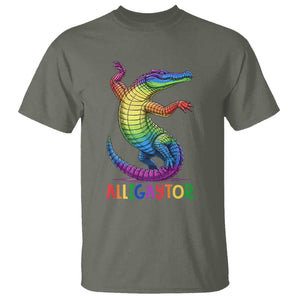 Alligaytor LGBTQ Pride Graphic T Shirt Queer Reptile Lovers TS12 Military Green Print Your Wear