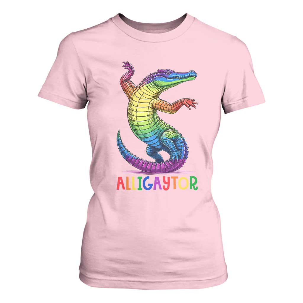 Alligaytor LGBTQ Pride Graphic T Shirt For Women Queer Reptile Lovers