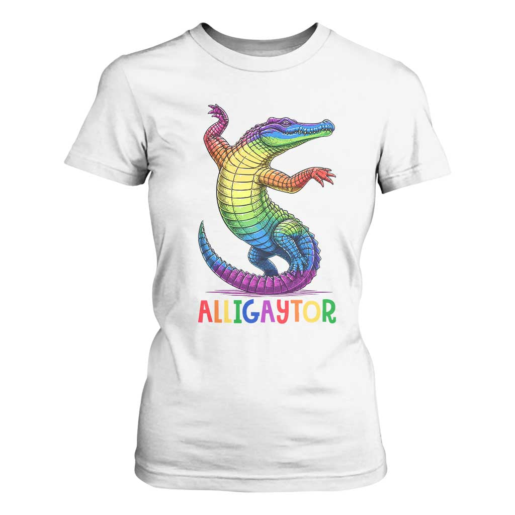 Alligaytor LGBTQ Pride Graphic T Shirt For Women Queer Reptile Lovers