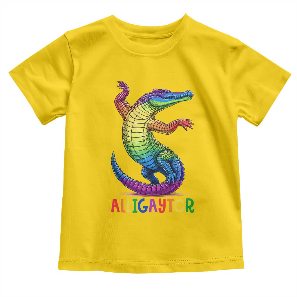 Alligaytor LGBTQ Pride Graphic Toddler T Shirt Queer Reptile Lovers
