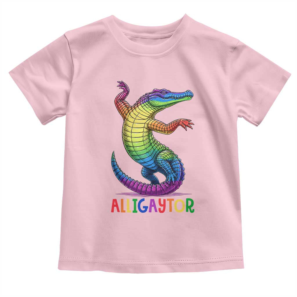 Alligaytor LGBTQ Pride Graphic Toddler T Shirt Queer Reptile Lovers