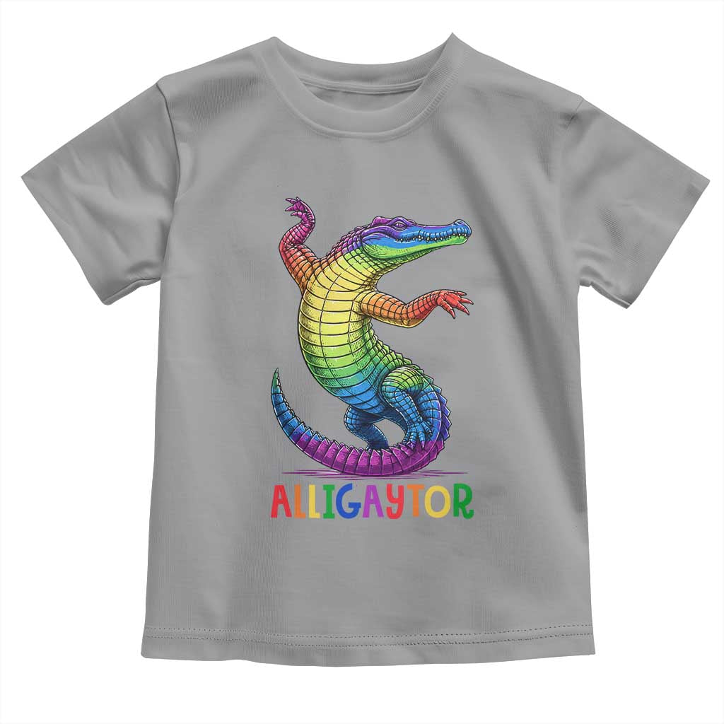 Alligaytor LGBTQ Pride Graphic Toddler T Shirt Queer Reptile Lovers