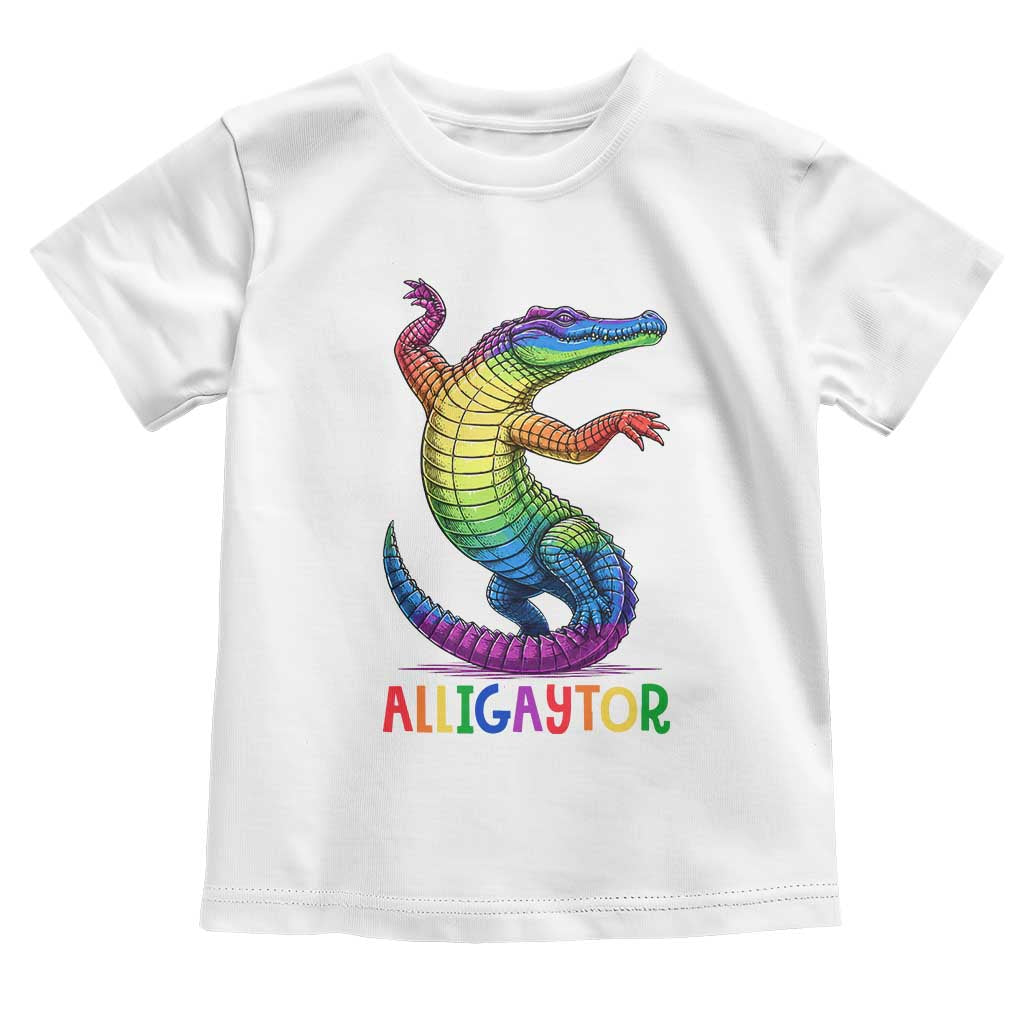 Alligaytor LGBTQ Pride Graphic Toddler T Shirt Queer Reptile Lovers