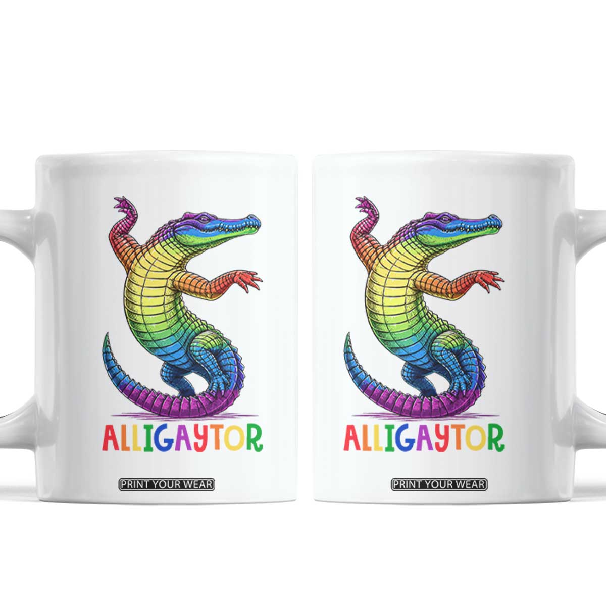 Alligaytor LGBTQ Pride Graphic Coffee Mug Queer Reptile Lovers