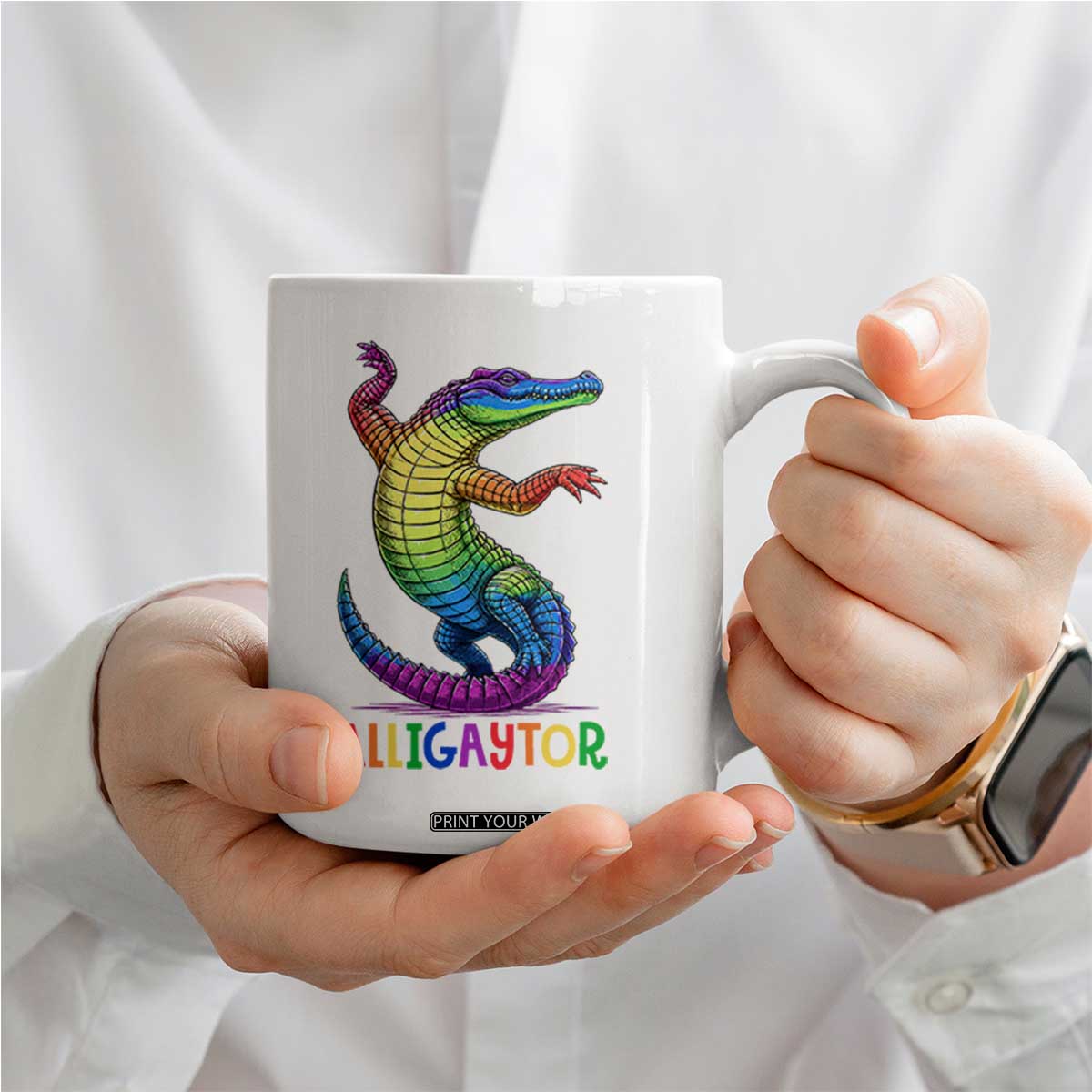 Alligaytor LGBTQ Pride Graphic Coffee Mug Queer Reptile Lovers TS12 Print Your Wear