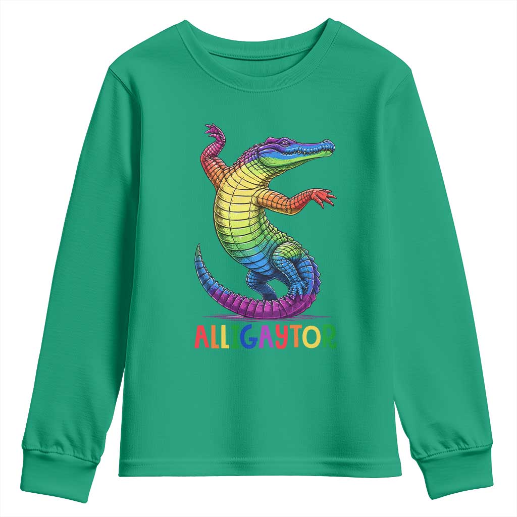 Alligaytor LGBTQ Pride Graphic Youth Sweatshirt Queer Reptile Lovers