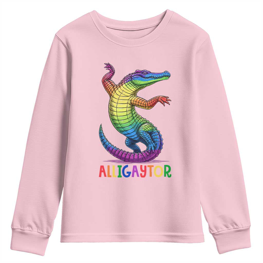 Alligaytor LGBTQ Pride Graphic Youth Sweatshirt Queer Reptile Lovers