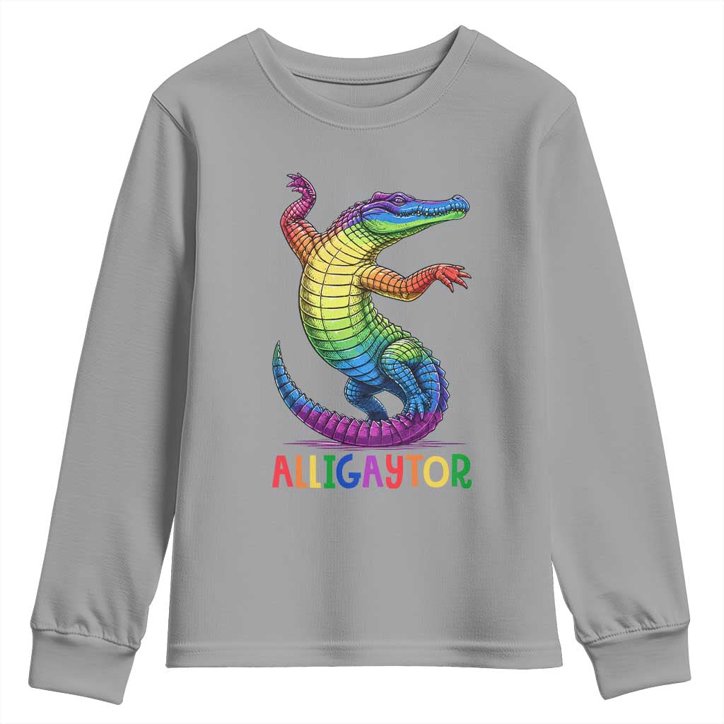 Alligaytor LGBTQ Pride Graphic Youth Sweatshirt Queer Reptile Lovers