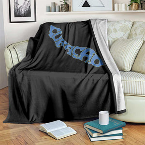 Curacao Flag Map Pride Throw Blanket Proud Curacaoan Heritage Gift